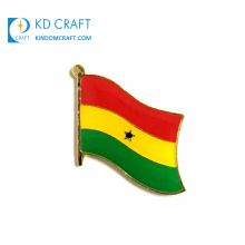 OEM ODM дизайн дешевые индивидуальные металлические эмаль эпоксидной смолы флаг страны гана нагрудный значок для продажи